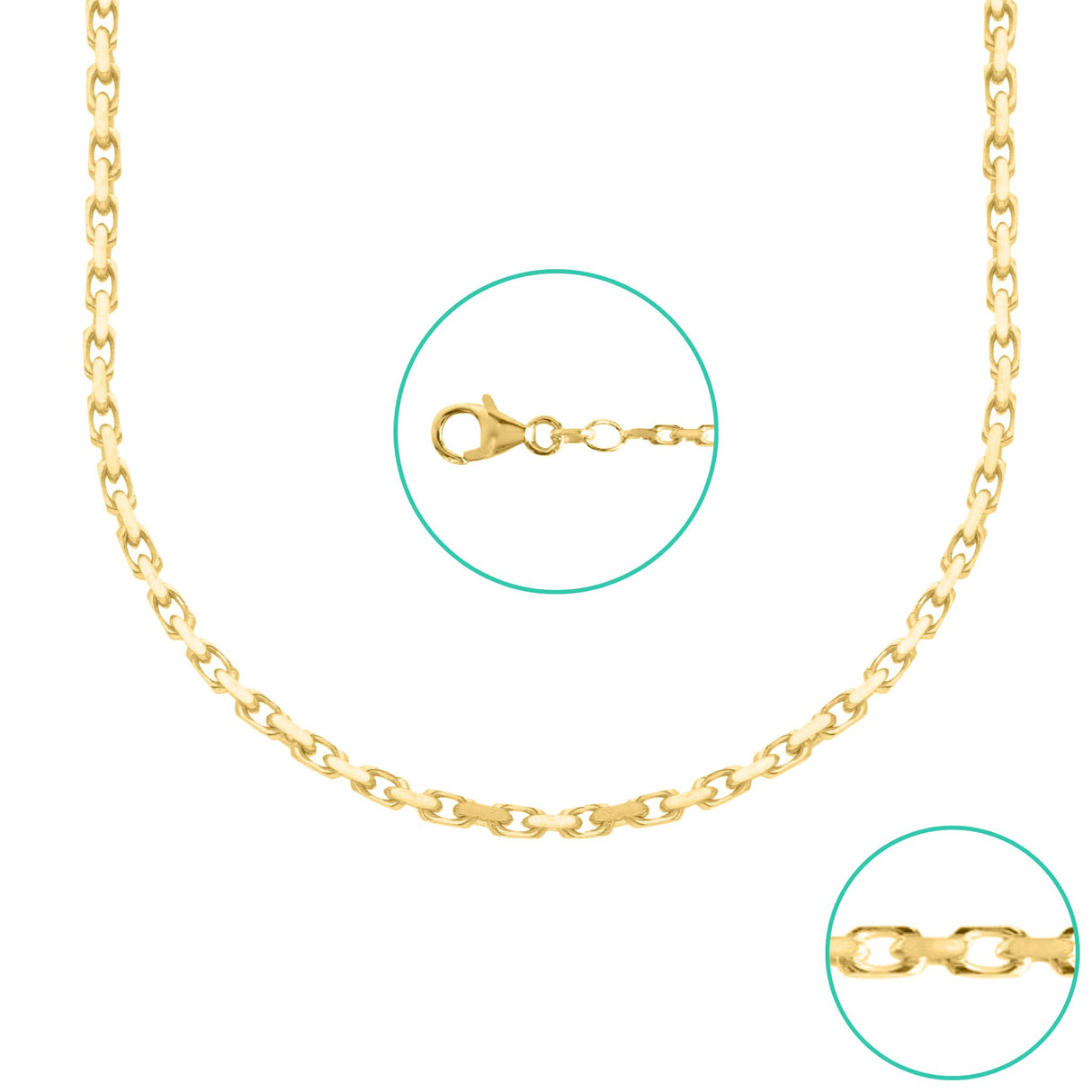 Anker Diamantiert 2.1mm | Halskette